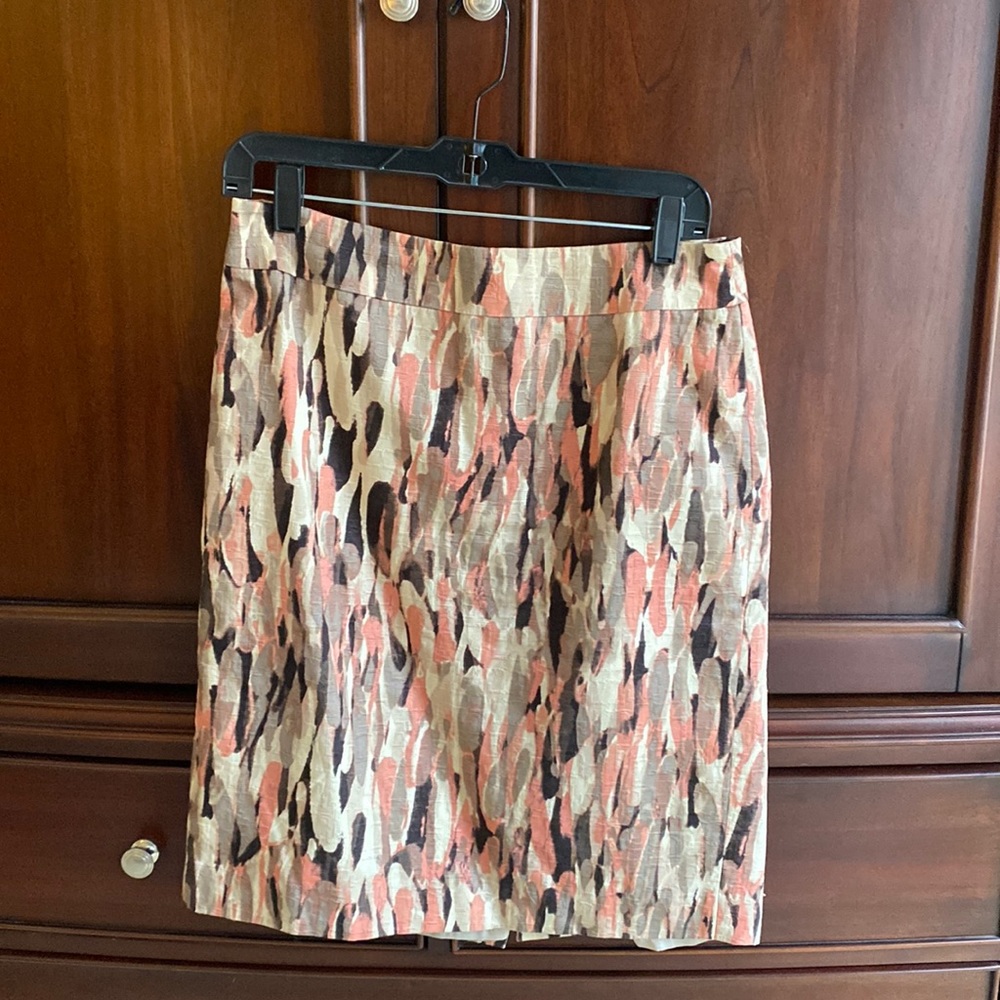 Ann Taylor Fall Watercolor Pencil Work Skirt